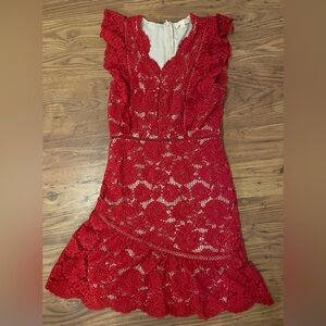 Elegant Red Lace Dress